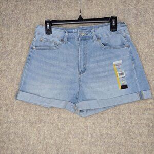 No Boundaries Womens High Rise Denim Shorts Light Wash Size 13 Stretch Cotton